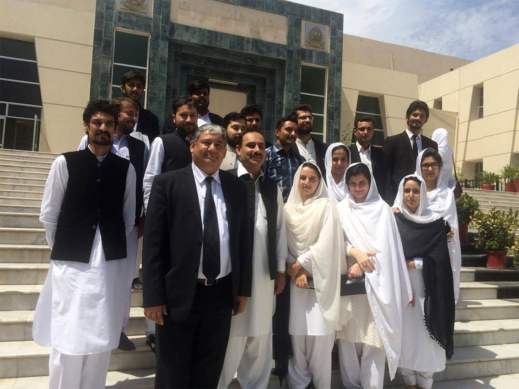 Students from Khyber Law College at Peshawar High Court.